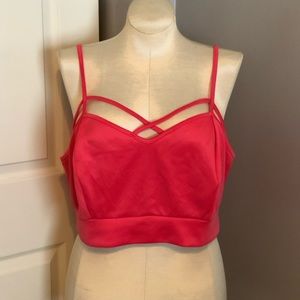 Society Plus Pink Criss Cross Crop Top Size 22/24